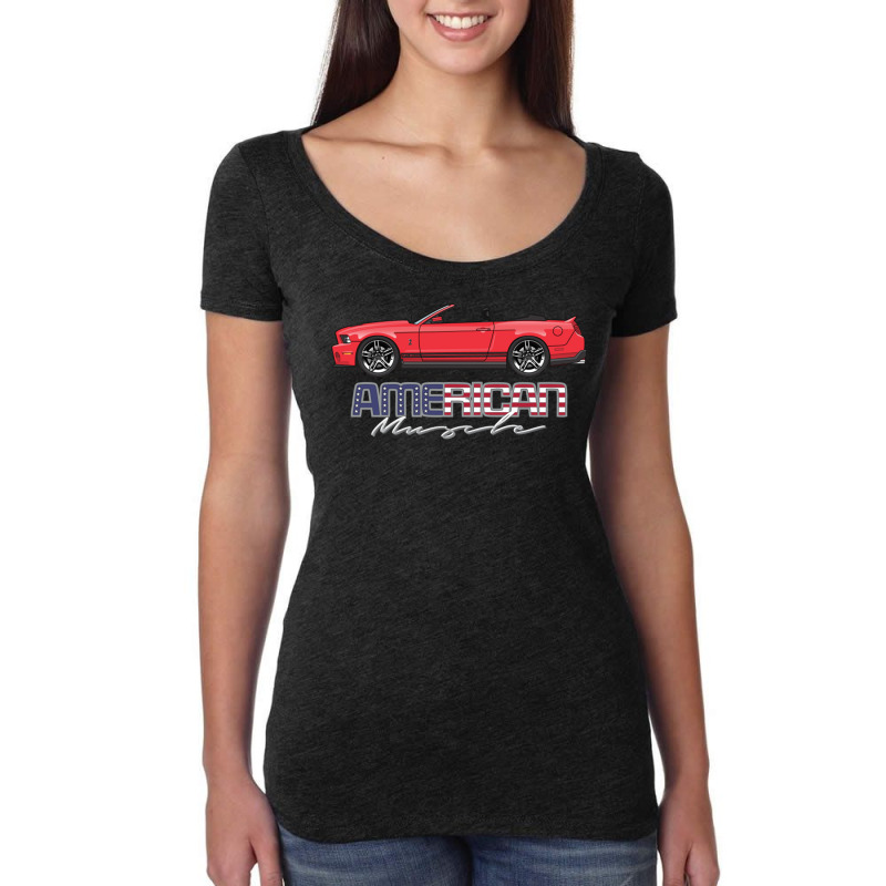 American Muscle Red With Black Stripes Five Women's Triblend Scoop T-shirt by StefanyIveson | Artistshot