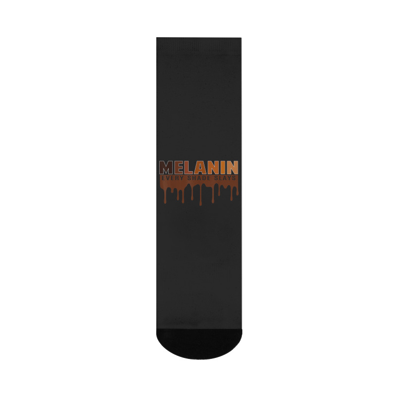 Drippin Melanin Every Shade Slays Black History Gift _002 Crew Socks | Artistshot