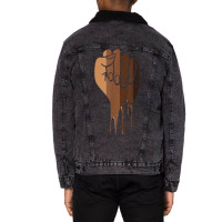 Drippin Melanin Fist Black Pride Black History Month Gift _001 Unisex Sherpa-lined Denim Jacket | Artistshot