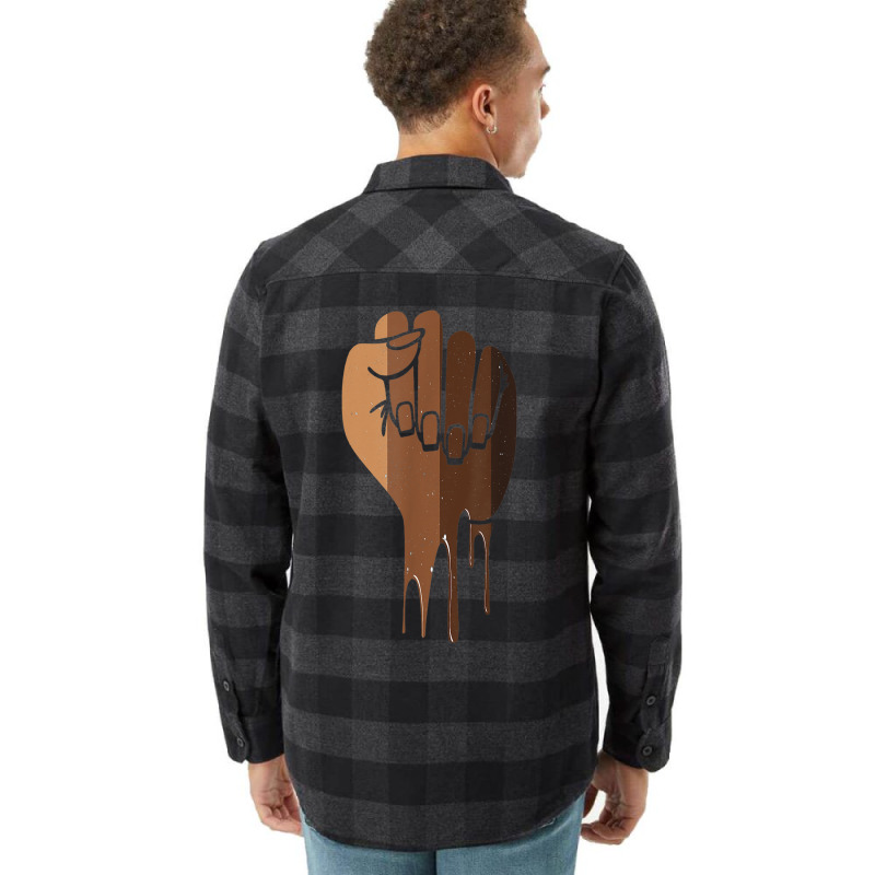 Drippin Melanin Fist Black Pride Black History Month Gift _001 Flannel Shirt | Artistshot