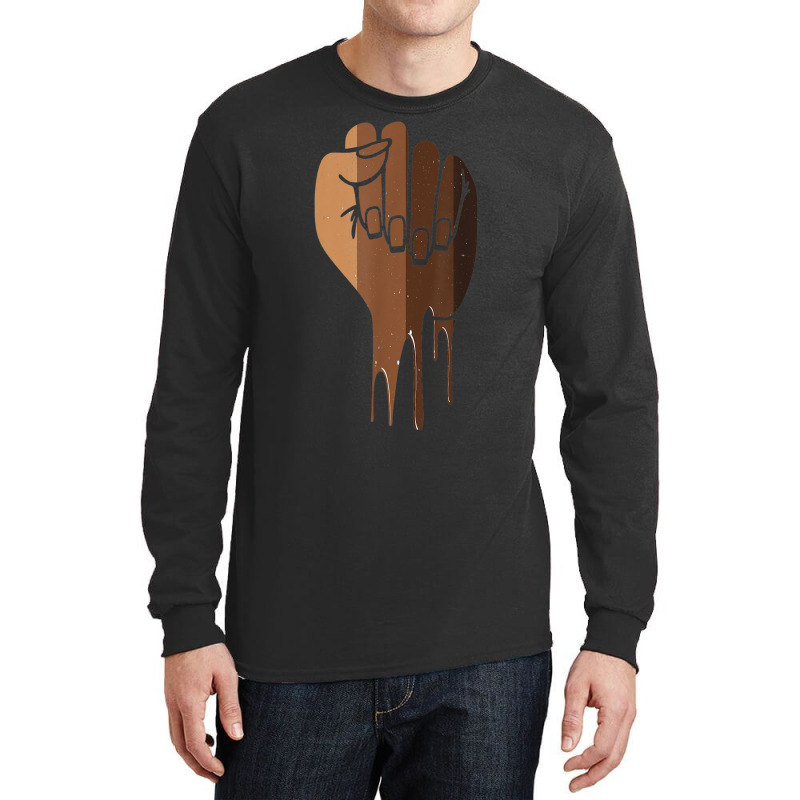 Drippin Melanin Fist Black Pride Black History Month Gift _001 Long Sleeve Shirts | Artistshot