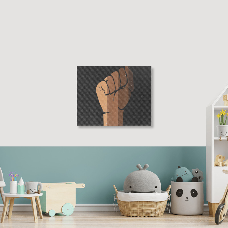 Drippin Melanin Fist Black Pride Black History Month Gift _002 Landscape Canvas Print | Artistshot