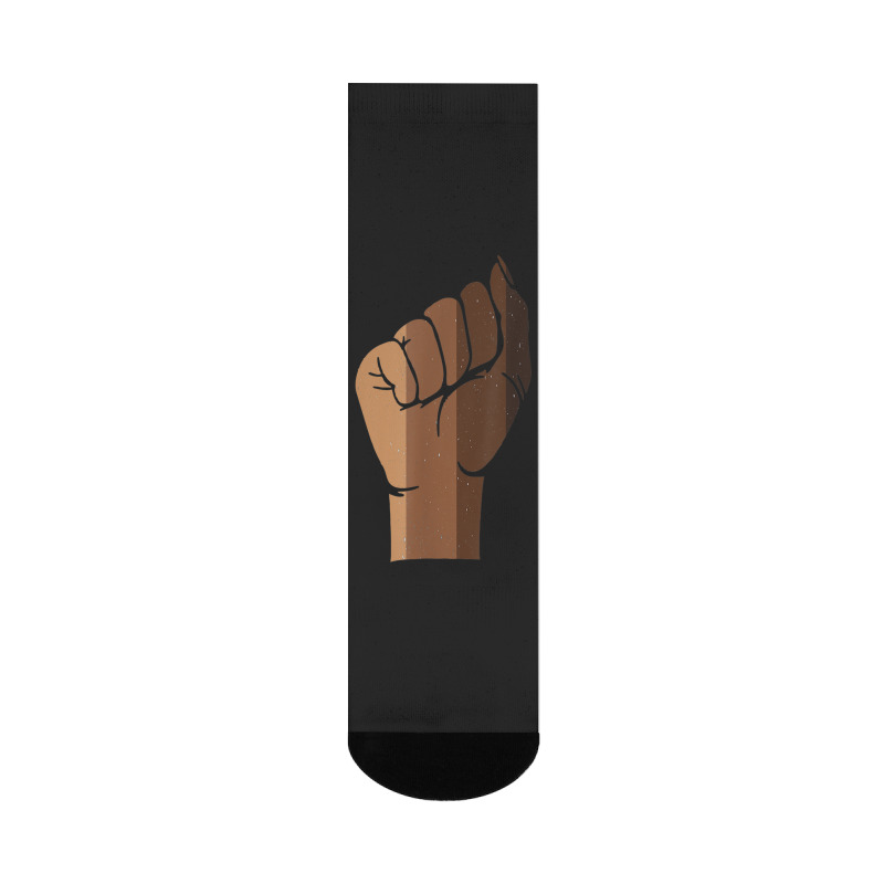 Drippin Melanin Fist Black Pride Black History Month Gift _002 Crew Socks | Artistshot