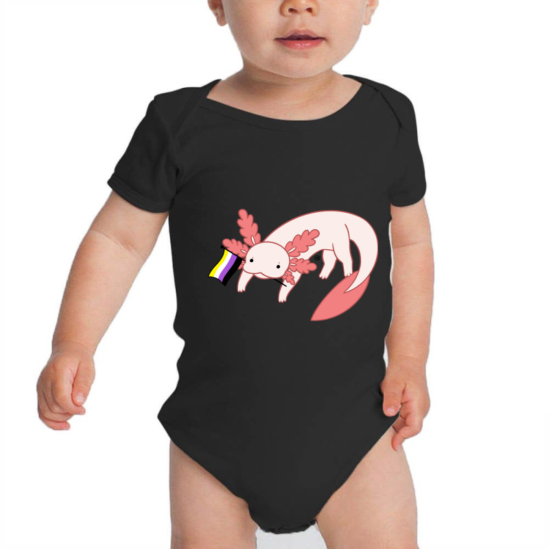 Pride Axolotl- Non-binary Baby Bodysuit by Min09 | Artistshot