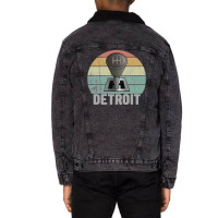 Retro Detroit Manual Stick Gear Shift Carlove Unisex Sherpa-lined Denim Jacket | Artistshot