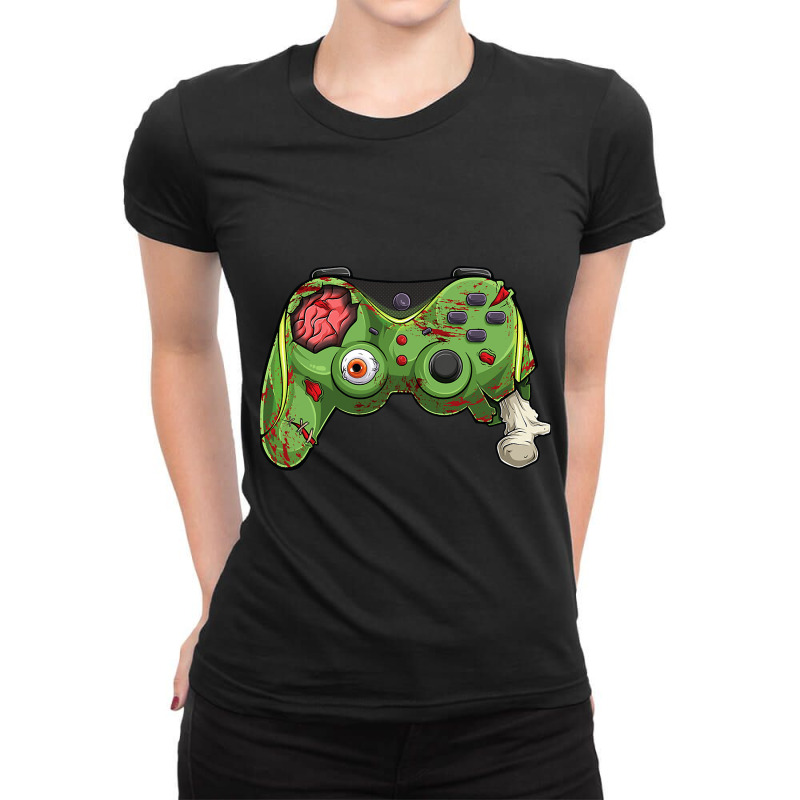 Halloween Gamer Zombie Controller Video Gamer Kids Mens Boys  Classic Ladies Fitted T-Shirt by ElizabethAtist | Artistshot