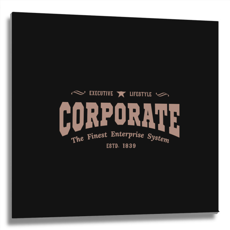 Trending Vintage Global Corporate Career Typography Metal Print Square | Artistshot