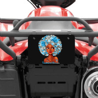 Womens Grey Blue Flowers Afro Hair Black Woman Diabetes Warrior Atv License Plate | Artistshot