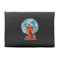 Womens Grey Blue Flowers Afro Hair Black Woman Diabetes Warrior Accessory Pouches | Artistshot