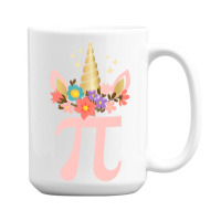 Cute Unicorn Face Pi Day  Girls Women Math Geek 15 Oz Coffee Mug | Artistshot