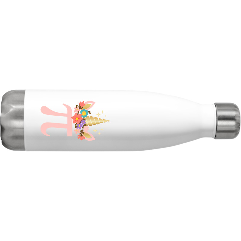 Cute Unicorn Face Pi Day  Girls Women Math Geek Stainless Steel Water Bottle | Artistshot