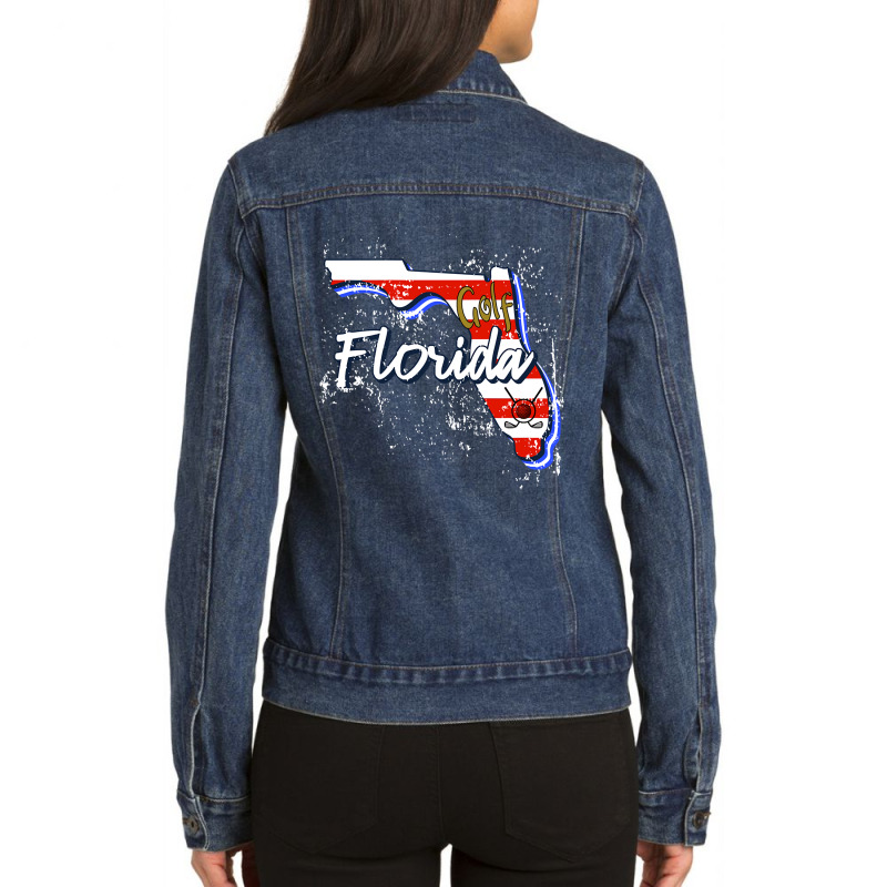 Florida Golf Ladies Denim Jacket by laurynvanhoose | Artistshot