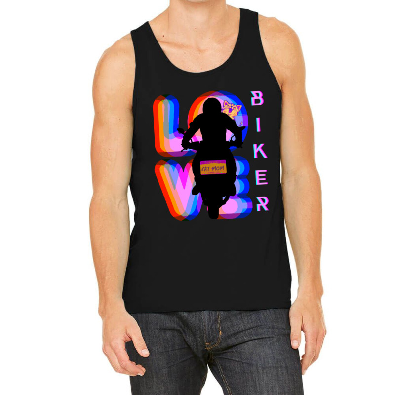 Biker And Best Rainbow Cat Mom Motorcycle Rider Tank Top by macklinsampson | Artistshot