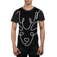 One Line Christmas Reindeer Graphic T-shirt | Artistshot