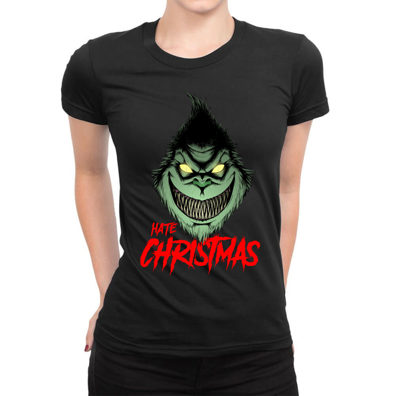 Trending Hate Christmas Ladies Fitted T-Shirt by Sizemore Adame | Artistshot