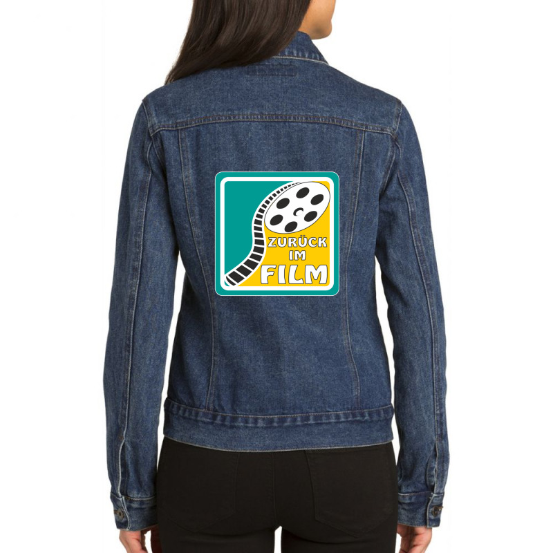 Film Reel Cinema Back In The Film Ladies Denim Jacket by NicholetteJeanHastings | Artistshot