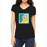 Film Reel Cinema Back In The Film Women's V-neck T-shirt | Artistshot