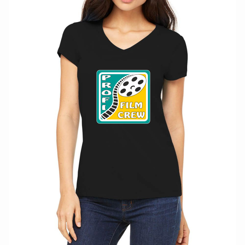 Film Reel Cinema Professional Film Crew Women's V-Neck T-Shirt by NicholetteJeanHastings | Artistshot