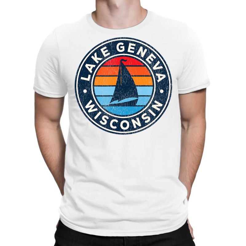 Lake Geneva Wisconsin Wi Vintage Sailboat Retro 70s T-Shirt by michaelyounger19 | Artistshot