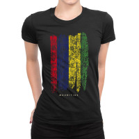 Vintage Mauritius Flag Retro Mauritian Flag Mauritian Ladies Fitted T-shirt | Artistshot