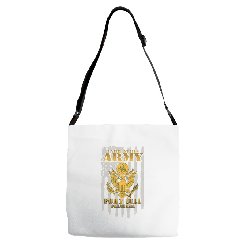 Fort Sill Oklahoma Us Army American Flag Vintage Retro Gift Adjustable Strap Totes | Artistshot