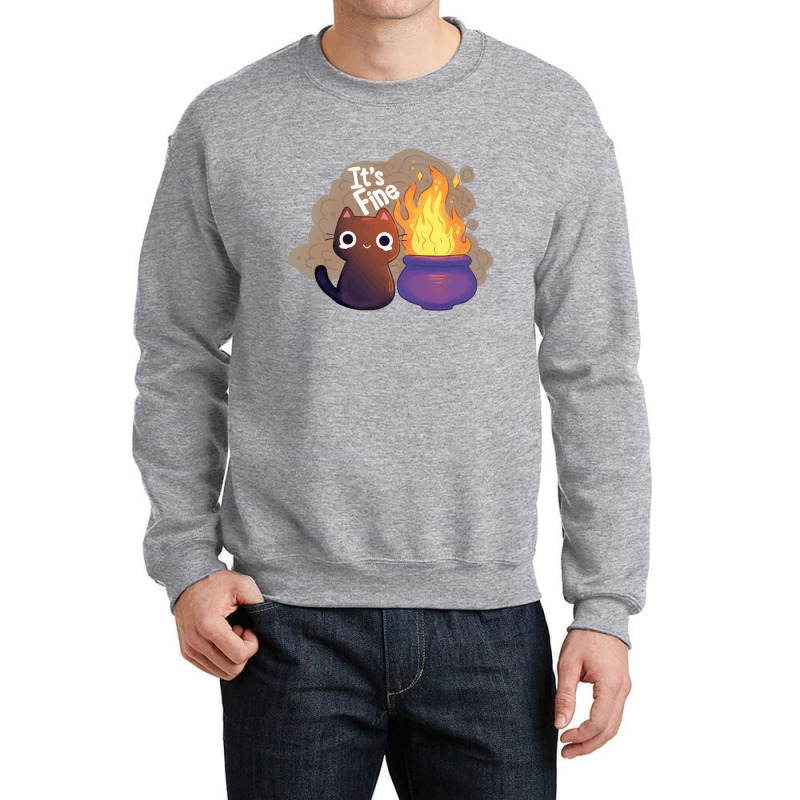 It's Fine Witchy Cat Crewneck Sweatshirt | Artistshot