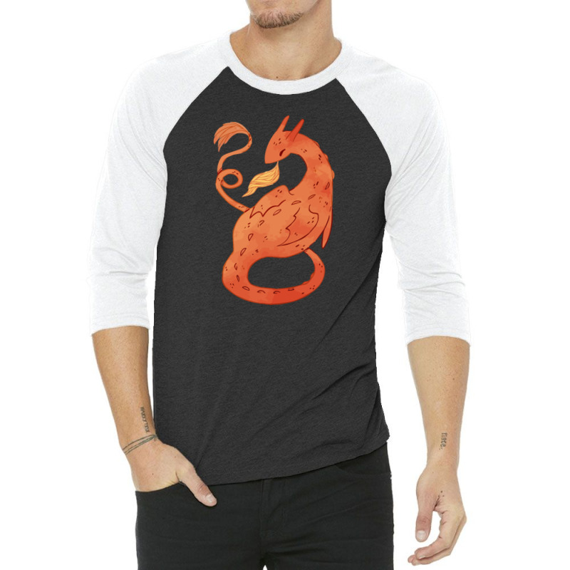 Orange Dragon 3/4 Sleeve Shirt | Artistshot