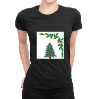 Christmas Tree And Lights Design Ladies Fitted T-shirt | Artistshot