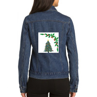 Christmas Tree And Lights Design Ladies Denim Jacket | Artistshot