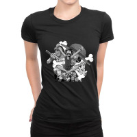 Anime Black And White Ladies Fitted T-shirt | Artistshot