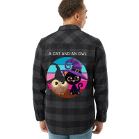 A Cat An And Owl Flannel Shirt | Artistshot