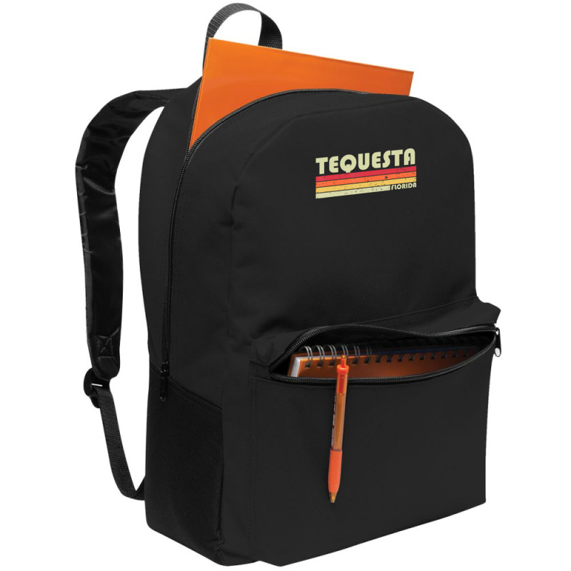 Tequesta Fl Florida City Home Roots Retro 70s 80s Backpack | Artistshot