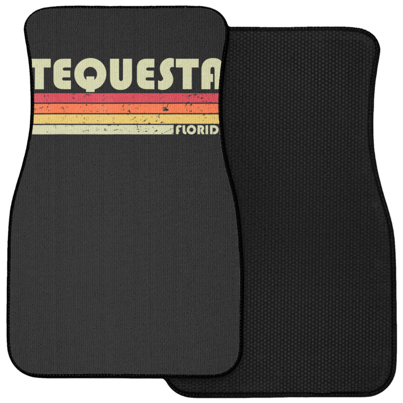 Tequesta Fl Florida City Home Roots Retro 70s 80s Front Car Mat | Artistshot