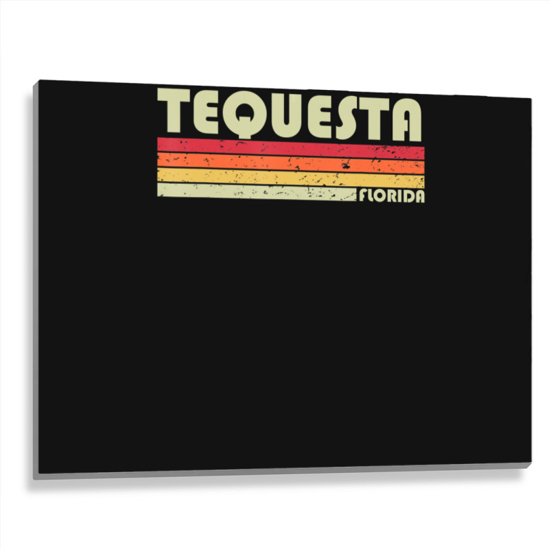 Tequesta Fl Florida City Home Roots Retro 70s 80s Metal Print Horizontal | Artistshot