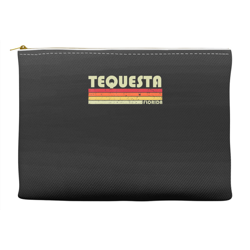 Tequesta Fl Florida City Home Roots Retro 70s 80s Accessory Pouches | Artistshot