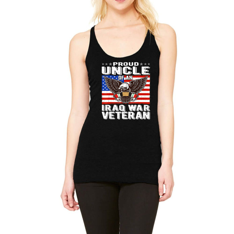 Limited Edition Mens Proud Uncle Of Iraq Veteran Patriotic Military Fa Racerback Tank by yumgaugeteuda | Artistshot