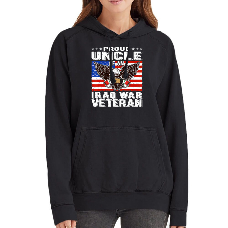 Limited Edition Mens Proud Uncle Of Iraq Veteran Patriotic Military Fa Vintage Hoodie by yumgaugeteuda | Artistshot