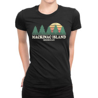 Mackinac Island Mi Vintage Throwback Retro 70s Ladies Fitted T-shirt | Artistshot