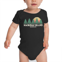 Mackinac Island Mi Vintage Throwback Retro 70s Baby Bodysuit | Artistshot