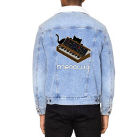 Synthesizer Cat Meow Unisex Sherpa-lined Denim Jacket | Artistshot