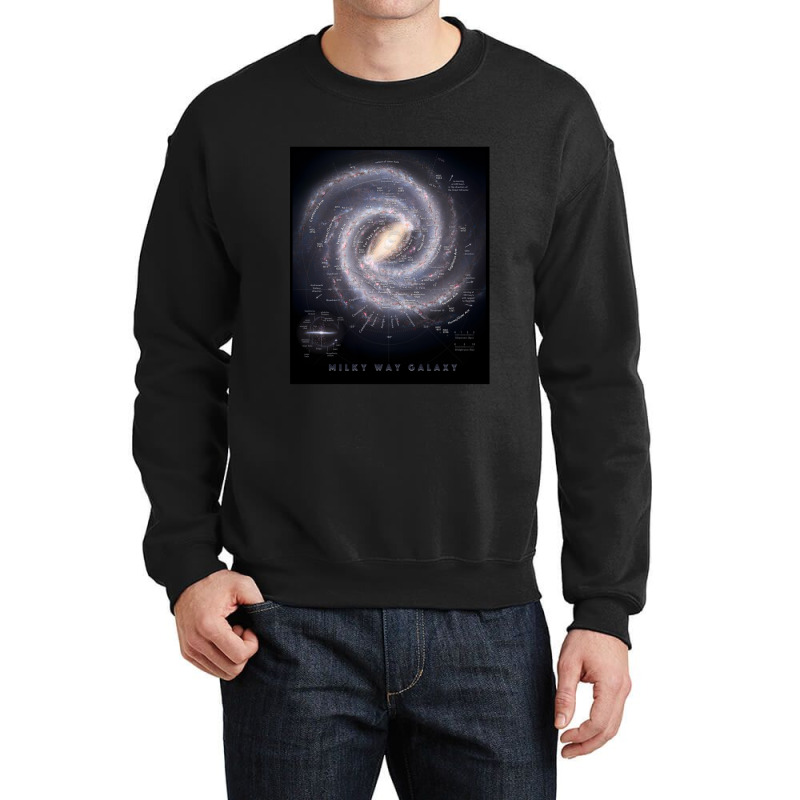 Milky Way Galaxy Map Hd Crewneck Sweatshirt by KristyReneSeaton | Artistshot