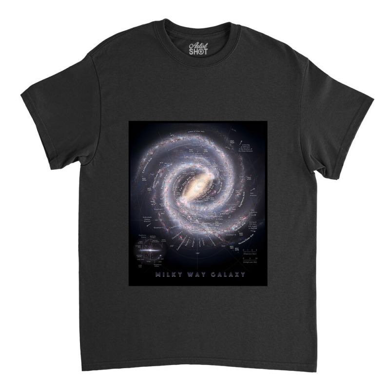 Milky Way Galaxy Map Hd Classic T-shirt by KristyReneSeaton | Artistshot