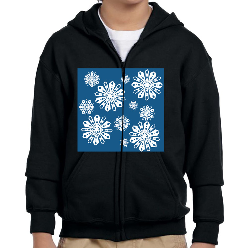 Limited Edition Dreidel Paper Snowflakes - Happy Hanukkah - Dark Blue Youth Zipper Hoodie | Artistshot