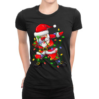 Dabbing Santa  For Boys Girls Christmas Tree Lights Ladies Fitted T-shirt | Artistshot