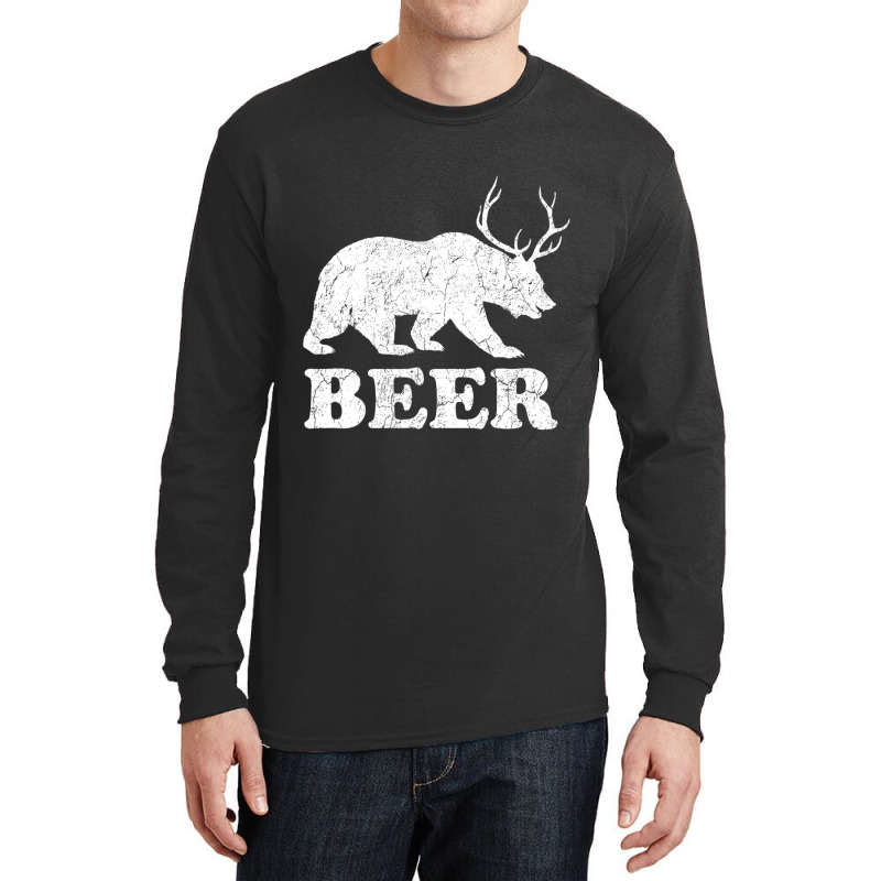 Beerbeardeerfunnygiftforbeerloversdrinkersmenwomen Long Sleeve Shirts | Artistshot