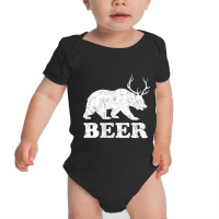 Beerbeardeerfunnygiftforbeerloversdrinkersmenwomen Baby Bodysuit | Artistshot