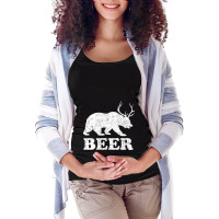 Beerbeardeerfunnygiftforbeerloversdrinkersmenwomen Maternity Scoop Neck T-shirt | Artistshot