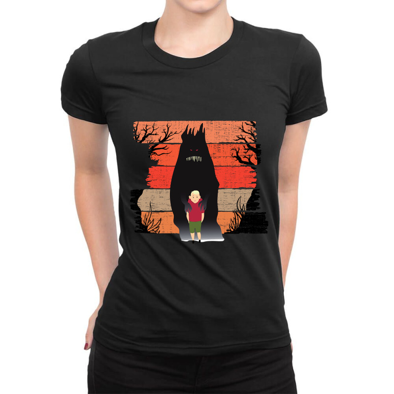 Hot Trend Scary Krampus Christmas Vintage Sunset Devil Ladies Fitted T-Shirt by Sizemore Adame | Artistshot