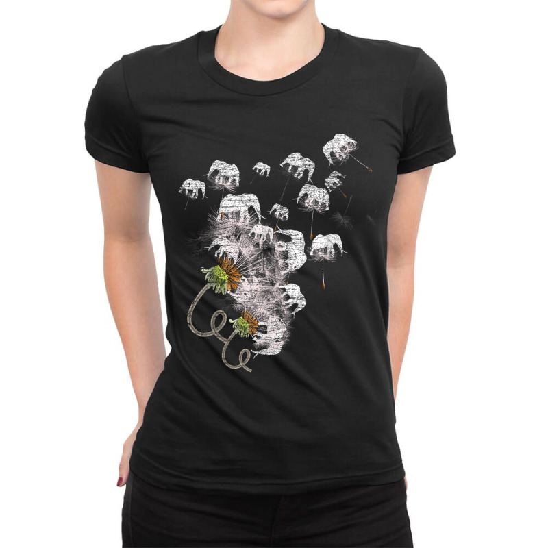 Zoo Animal Africa Elephant Dandelion Ladies Fitted T-Shirt by SARAHABEAU | Artistshot