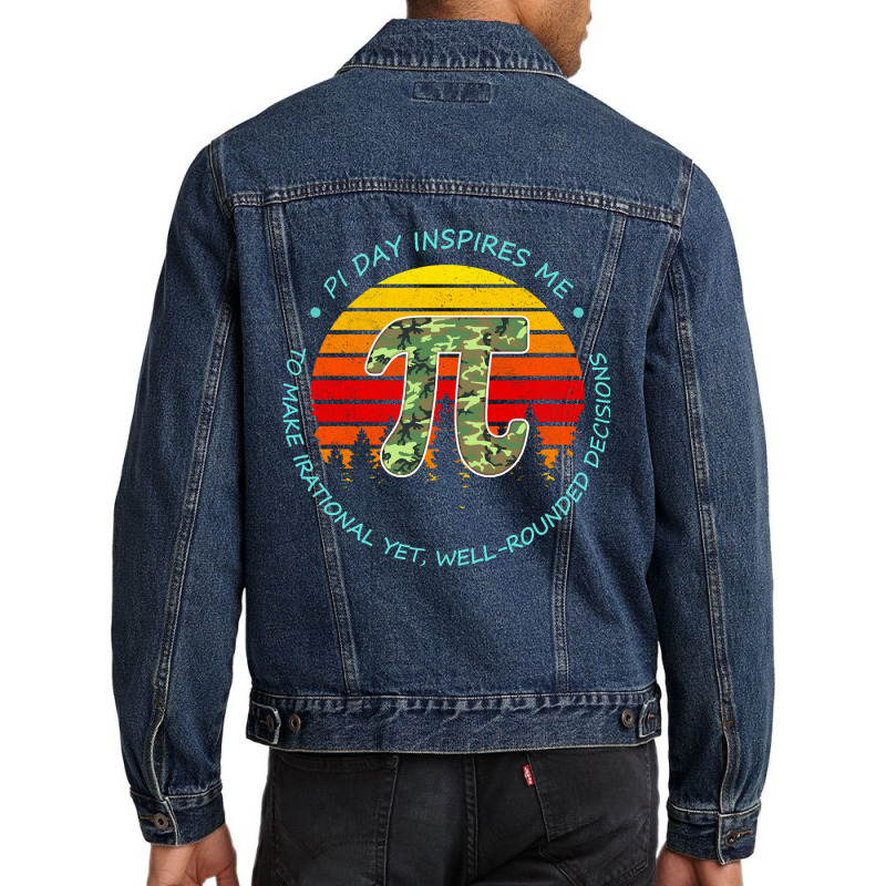 Limited Edition Pi Digits Camo Vintage Math Teacher Happy Pi Day Men Denim Jacket by greggjvandervor | Artistshot